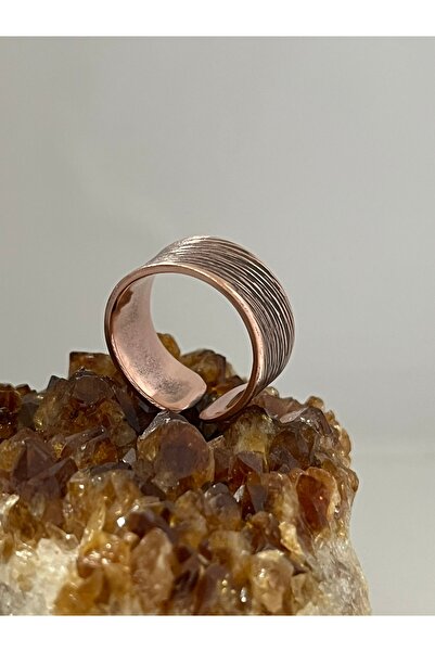 Melisa MoonCo , Saf Bakır Yüzük, Suyolu Eskitme Desenli,Bakırın Şifası ile