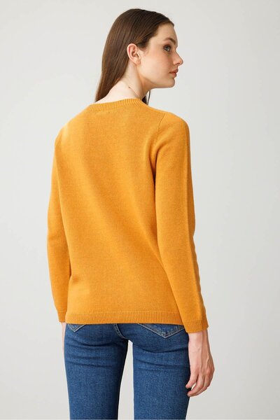 Desen Triko Women's Crew Neck Classic Cashmere Sweater M.K.İçi