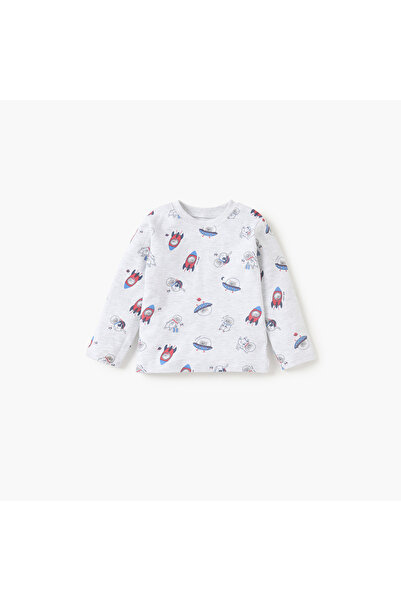 Juniors All-Over Space Print T-shirt and Pyjama Set