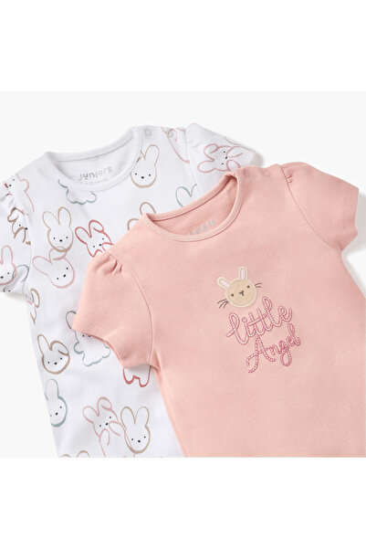 Juniors Printed Romper with Short Sleeves - Set of 2