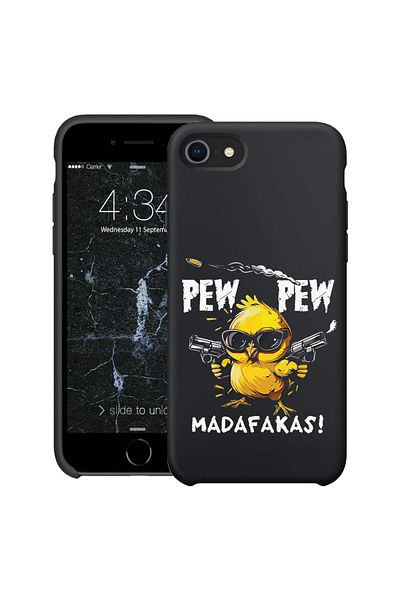 bestcase ® Carcasă subțire din silicon pentru Apple iPhone SE 3 / SE 2 / 7 / 8, Pew Pew, 1396527 B 1880