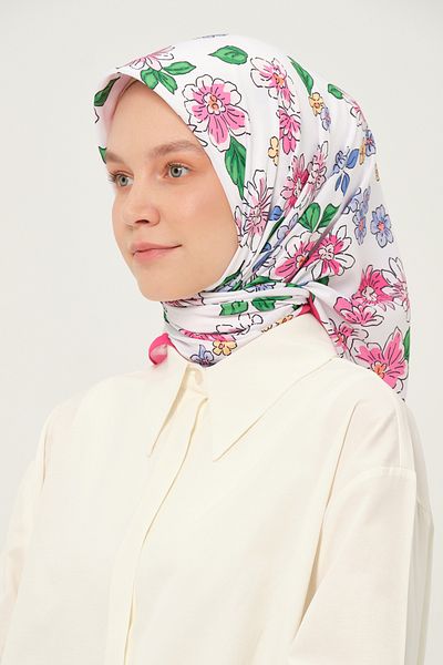Madame Polo Ψηφιακό Φουλάρι Twil Πολύχρωμο 90x90 cm Αντιολισθητικό ύφασμα