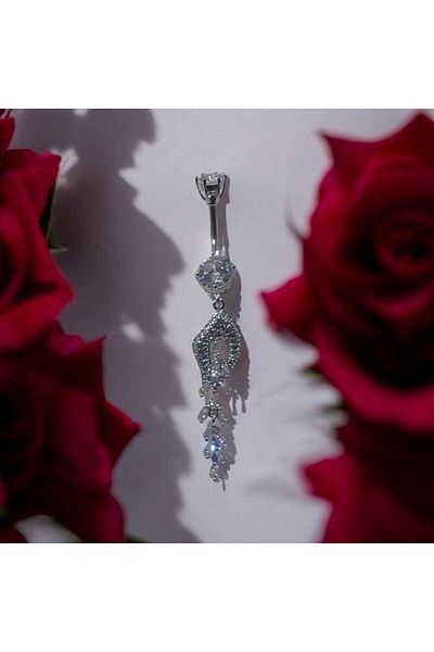 Begonia Accessories 316L Surgical Steel Stainless Tarnish Free Fashion Zircon Stone Navel Piercing