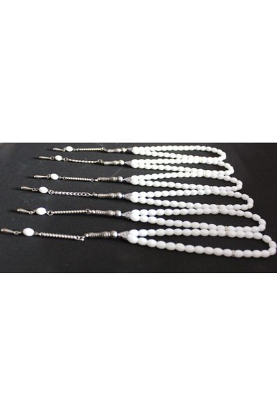 Lio20 Onyx Stone 6-Piece Glass Prayer Beads Set - Gift Accessory & Bujiteri & White
