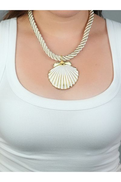 Sumen Butik Oyster Model Summer Drawstring Necklace
