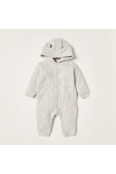 Juniors Quilted Sleepsuit with Hood and Long Sleeves