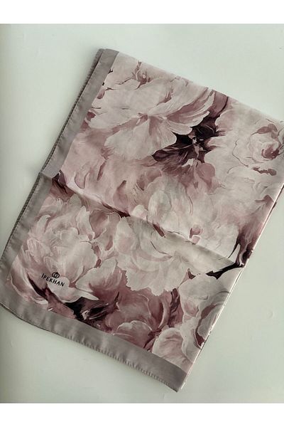 İpekhan Peony Pattern Thin Cotton Shawl
