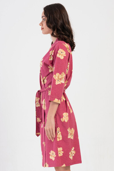 VİENETTA Cotton Women's 3/4 Sleeve Dressing Gown, 408472