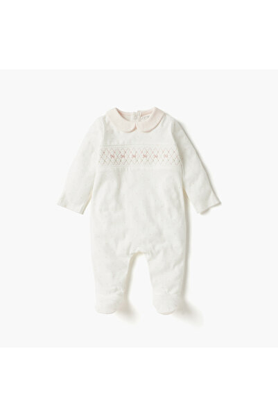 Juniors بدلة نوم مطرزة بأقدام مغلقة وأكمام طويلة