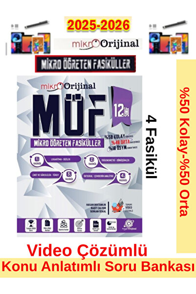 Orijinal Yayınları 2025-2026 Mikro Orijinal Möf 12.Sınıf Matematik Mikro Öğre...