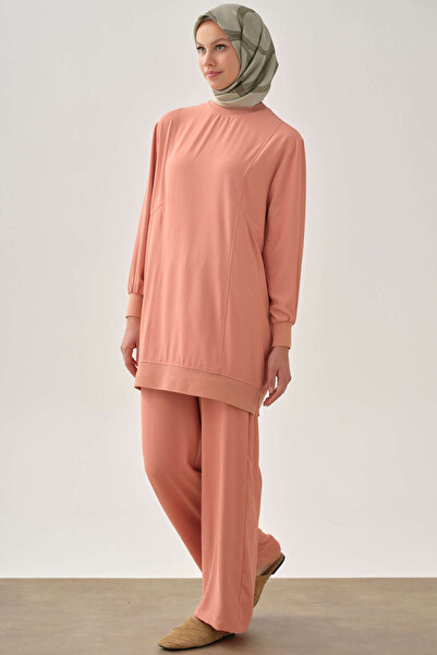 Tuğba Beli Lastikli Cepli Pantolon - Somon