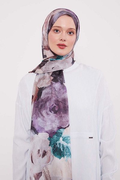 Levidor Abstract Flower Pattern Indian Silk Shawl