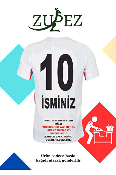 zupez Forma Arkası İsim ve Numara Baskısı – Isı Transfer Kağıdı (Ütü ile Yapı...