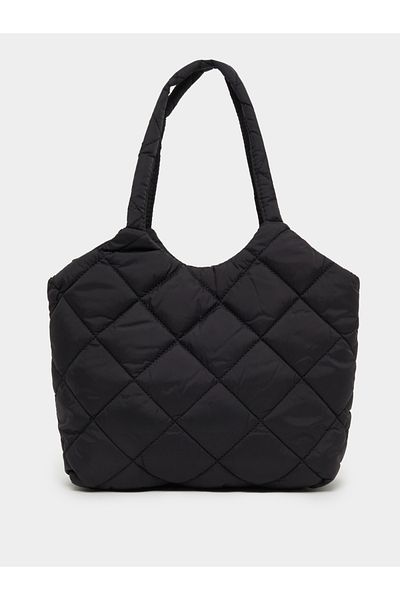 Styli Black Quilted Shoulder Bag