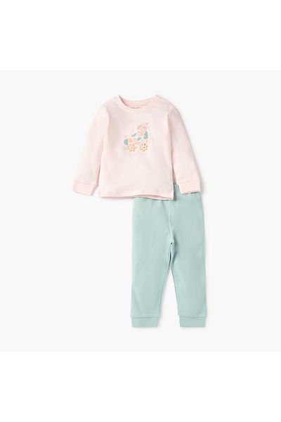 Juniors Graphic Print T-shirt and Pyjama Set