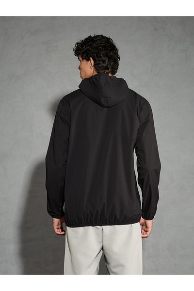 Technosport By Styli Solid Hi-Neck Long Sleeve Zipper Rain Jacket