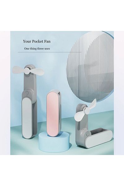 Techsuit Portable Fan, 1200mAh - (TF1) - Pink