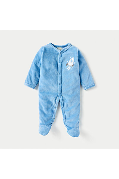 Juniors Rocket Applique Closed Feet Sleepsuit with Long Sleeves