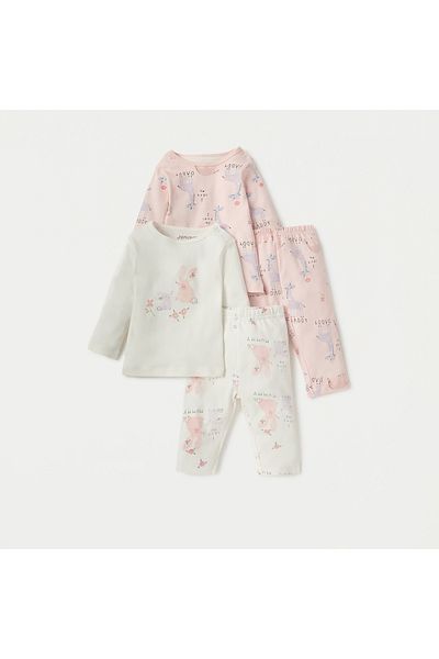 Juniors Printed Long Sleeves T-shirt and Pyjamas - Set of 2