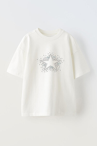 Anetos Tricou Star 1 Front cu imprimeu Cotton White supradimensionat