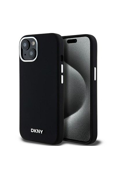 Dkny Case for Apple iPhone 15 Plus - Hard Liquid Silicone Logo MagSafe Magnetic Elegant Black