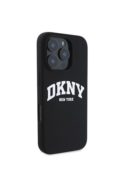 Dkny Case for iPhone 16 Pro - Hardcase Liquid Silicone White Printed Logo MagSafe - Black