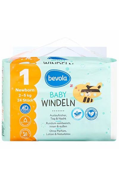 Bevola Diapers No. 1 for Newborn Babies 2-5 kg, 24 pcs