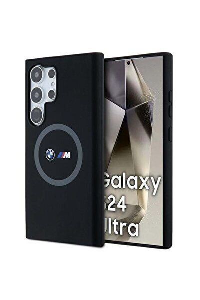 BMW Carcasă pentru Samsung Galaxy S24 Ultra - Negru, Rigid, cu Inel Imprimat,...