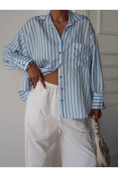 Paw Garage Cămașă cu cu fantă dungi Dorcas pentru femei