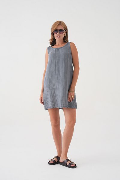 QAWWA Women's Muslin Tunic & Beach Tunic & Strap Pocket Dress