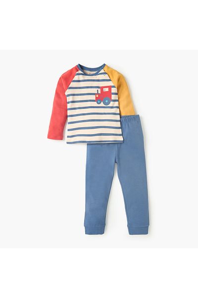 Juniors Printed T-shirt and Solid Pyjama Set