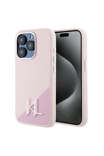 Karl Lagerfeld Carcasă pentru Apple iPhone 15 Pro Max - Karl Lagerfeld Silicon MagSafe Magnetic - Pink Shadow Metal