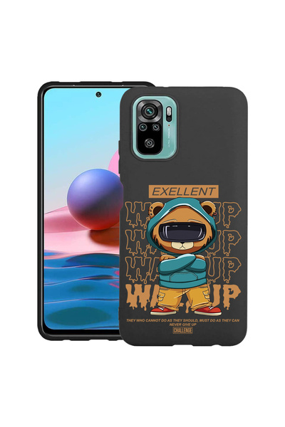 bestcase ® Carcasă subțire din silicon pentru Xiaomi Redmi Note 10 Pro, Bear ...