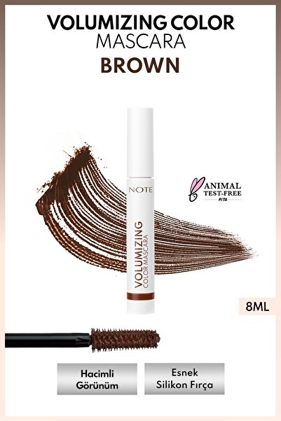 NOTE Volumizing Color Hacim ve Uzatma Etkili Renkli Tubing Maskara - Kahverengi