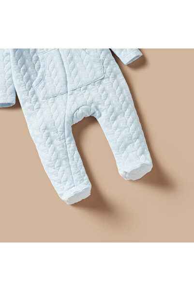 giggles Quilted Sleepsuit with Hood and Long Sleeves
