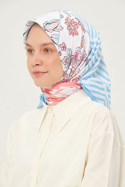 Madame Polo Eșarfă Digital Twil Multicolor 90x90 Cm Țesătură Anti-alunecare