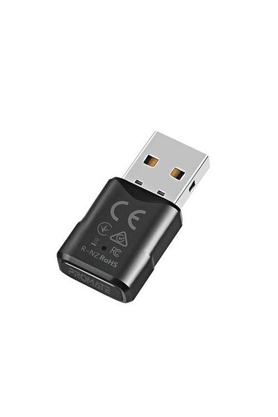 Promate Bluetooth v5.0 audio adapter enables multi-point pairing, with an operating range of up to 20 meters