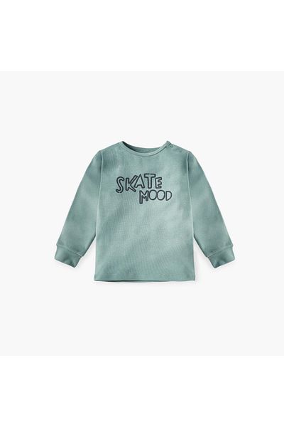 Juniors Typographic Print Long Sleeves T-shirt and Pyjama Set