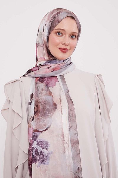 Levidor Abstract Flower Pattern Indian Silk Shawl
