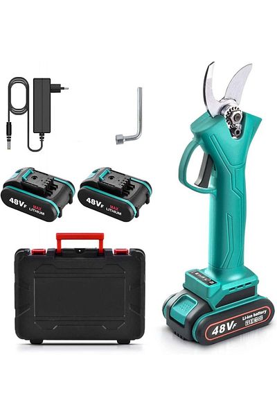 DRSELL Electric gardening shears 48V, 2 9700mAh batteries, carbon steel blade