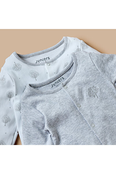 Juniors Assorted Closed Feet Sleepsuit with Long Sleeves - Set of 2