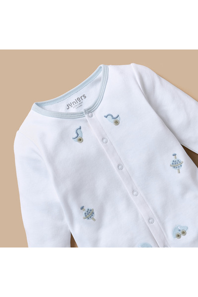 Juniors Embroidered Sleepsuit with Long Sleeves