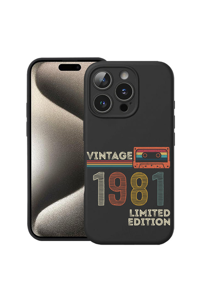 bestcase ® Θήκη σιλικόνης Premium για Apple iPhone 16 Pro, 1981 - Vintage ται...