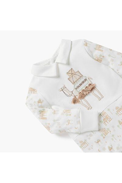 Juniors Camel Applique Sleepsuit with Long Sleeves and Collar