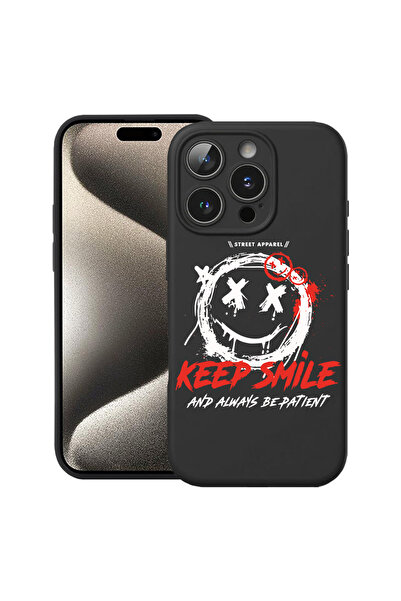 bestcase ® Husă subțire din silicon pentru Apple iPhone 13 Pro Max, Keep Smil...