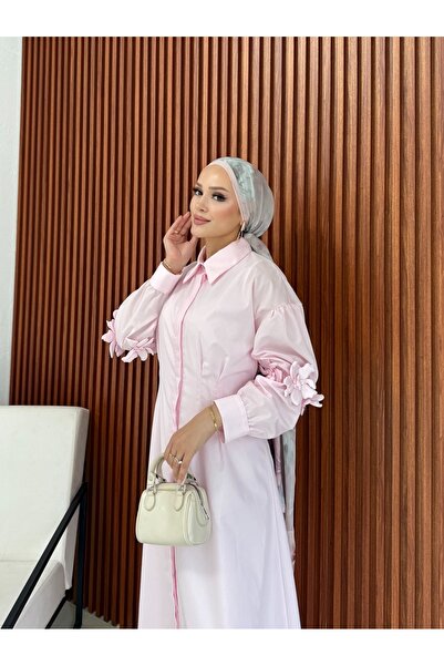 Melike Tatar Φόρεμα ποπλίνα με λεπτομέρεια λουλουδιών 32-2377