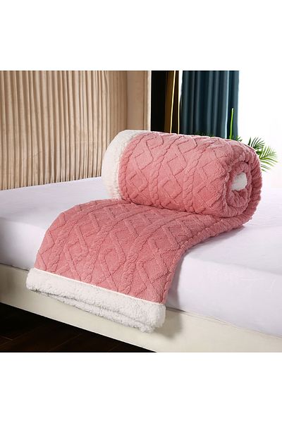 Türkiye Flannel Simple Double Layer Quilted Quilt, Winter Bed Sheet Quilt, Composite Leisure Blanket Warm