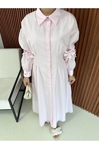 Melike Tatar Φόρεμα ποπλίνα με λεπτομέρεια λουλουδιών 32-2377