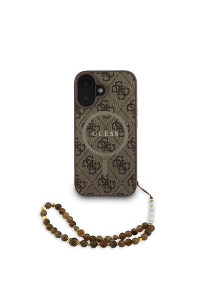 Guess iPhone 16 Plus Uyumlu Kılıf Lisanslı M-safe Uyumlu Bilek Askı İpli Yazı...