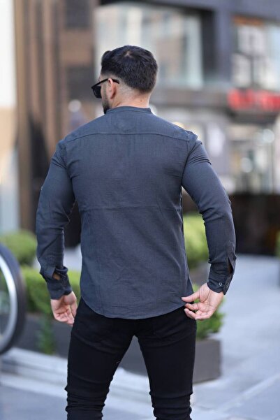 Klothy Men's Long Sleeve Judge Collar Shirt 2017